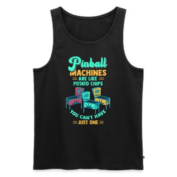 Pinball Arcade Jeu Pinball Machine - Débardeur bio Premium Homme - noir - Devant - Michal (187cm)