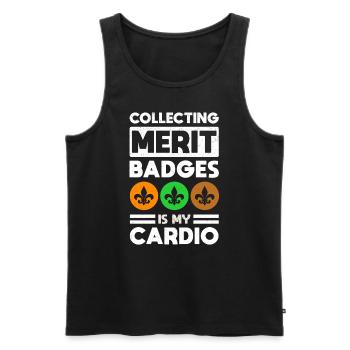 Boy Scout Badge Camping Tent Camp - Men's Premium Organic Tank Top - black - Front - Michal (187cm)