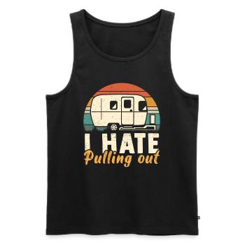 Camping Camper Camping Caravan - Men's Premium Organic Tank Top - black - Front - AI Model Male 178 light (178cm)