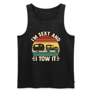 Camper Wohnwagen Campen Camping - Männer Premium Bio Tank Top - Schwarz - Vorne - Michal (187cm)
