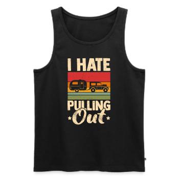 Camping with caravan Camper Camping - Men's Premium Organic Tank Top - black - Front - AI Model Male 178 light (178cm)