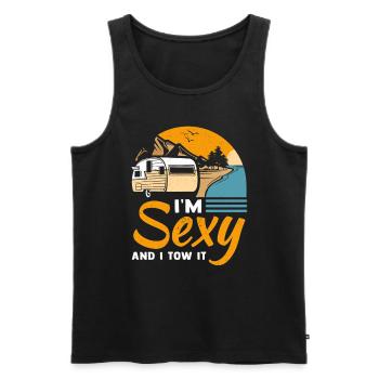 Camping Camper Wohnmobil Lustiges Campen - Männer Premium Bio Tank Top - Schwarz - Vorne - Michal (187cm)