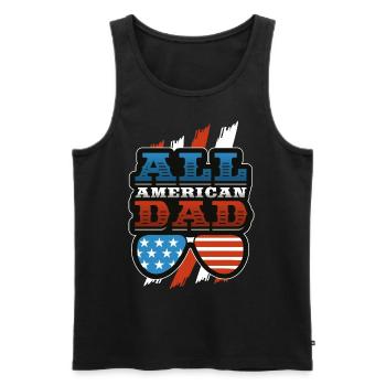 All American Dad Sunglasses 4th Of Juillet - Débardeur bio Premium Homme - noir - Devant - Michal (187cm)
