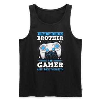 Gamer Jeux Vidéo Jeux Vidéo - Débardeur bio Premium Homme - noir - Devant - AI Model Male 178 light (178cm)