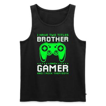 Jeu Gamer Jeux vidéo Jeux vidéo - Débardeur bio Premium Homme - noir - Devant - AI Model Male 178 light (178cm)
