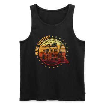Modelleisenbahn Dampflok Eisenbahner Zug - Männer Premium Bio Tank Top - Schwarz - Vorne - Michal (187cm)