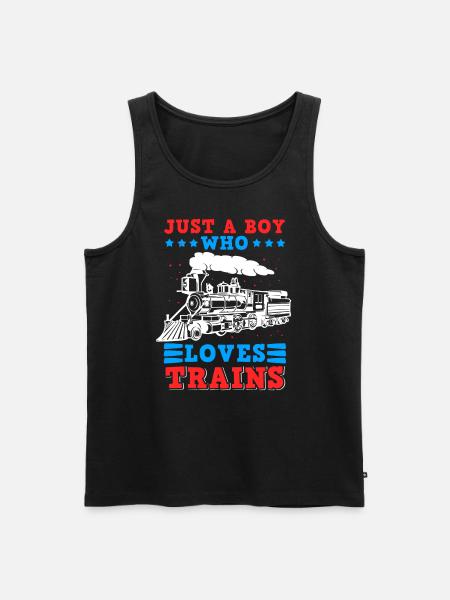 Modelleisenbahn Dampflok Eisenbahn Lustig - Männer Premium Bio Tank Top - Schwarz