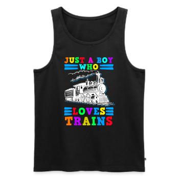 Modelbahn Dampflok Eisenbahn Modellzug Zug - Männer Premium Bio Tank Top - Schwarz - Vorne - AI Model Male 178 light (178cm)