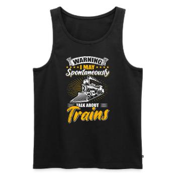 Railway, Model Railway, Steam Locomotive, Engine Driver - Men's Premium Organic Tank Top - black - Front - Michal (187cm)