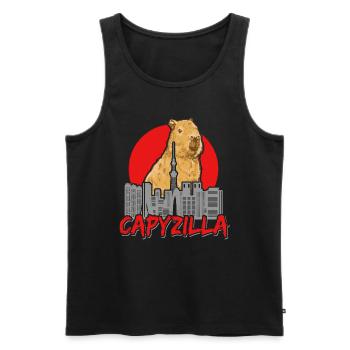 Capybara Capyzilla Rongeur Capybara Capybara - Débardeur bio Premium Homme - noir - Devant - Michal (187cm)