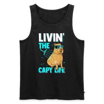Capybara Douche Capybara Rongeur - Débardeur bio Premium Homme - noir - Devant - Michal (187cm)