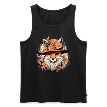 Cottagecore Fuchs Vintage Floral - Männer Premium Bio Tank Top - Schwarz - Vorne - AI Model Male 178 light (178cm)
