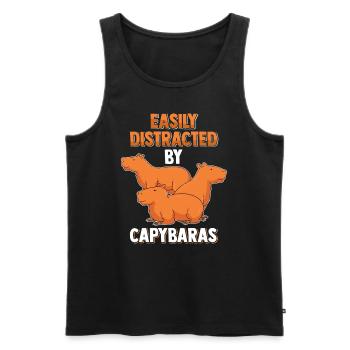 Capybara Rongeur Capybara Pet - Débardeur bio Premium Homme - noir - Devant - Michal (187cm)