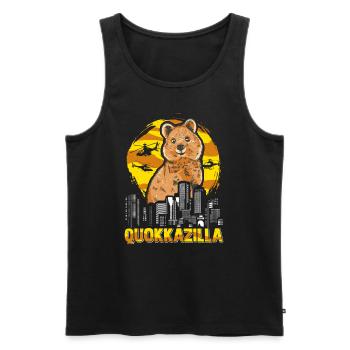 Quokka marsupial Quokkazilla - Men's Premium Organic Tank Top - black - Front - AI Model Male 178 light (178cm)