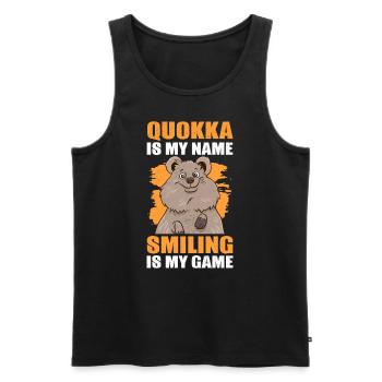 Quokka Animal Funny Australia Marsupial - Men's Premium Organic Tank Top - black - Front - Michal (187cm)