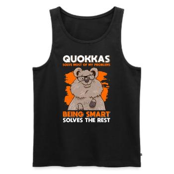 Quokka Kangourou à queue courte Marsupial Quokka Drôle - Débardeur bio Premium Homme - noir - Devant - Michal (187cm)