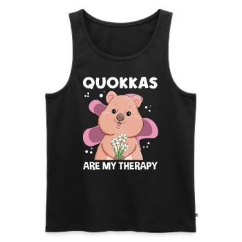 Kangourou marsupial à queue courte de la thérapie Quokka - Débardeur bio Premium Homme - noir - Devant - Michal (187cm)