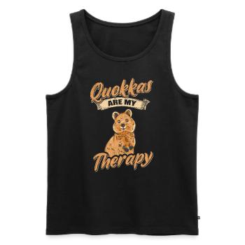 Happy Quokka Marsupial kangourou à queue courte - Débardeur bio Premium Homme - noir - Devant - Michal (187cm)