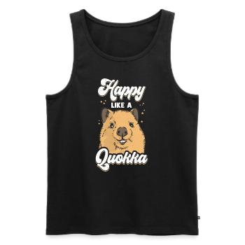 Happy Quokka Australie Kangourou à queue courte - Débardeur bio Premium Homme - noir - Devant - Michal (187cm)