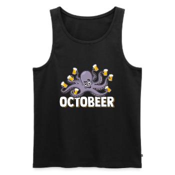 bière drôle amateur de bière octopus buveur de bière - Débardeur bio Premium Homme - noir - Devant - AI Model Male 178 light (178cm)