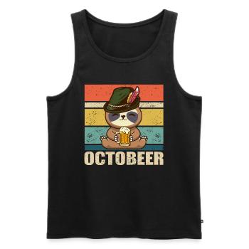 Bière, alcool, buveurs de bière, amateurs de bière, octobre - Débardeur bio Premium Homme - noir - Devant - Michal (187cm)