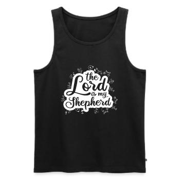 Der Herr ist mein Hirte Glaube Bibel Psalm 23 - Männer Premium Bio Tank Top - Schwarz - Vorne - AI Model Male 178 light (178cm)
