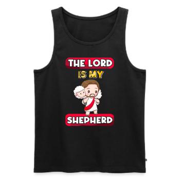 Psalm 23 Der Herr ist mein Hirte - Männer Premium Bio Tank Top - Schwarz - Vorne - AI Model Male 178 light (178cm)