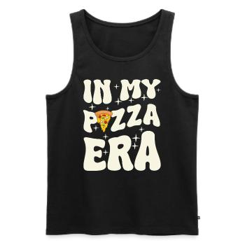 Pizza Era 70s Retro Italiener - Männer Premium Bio Tank Top - Schwarz - Vorne - AI Model Male 178 light (178cm)