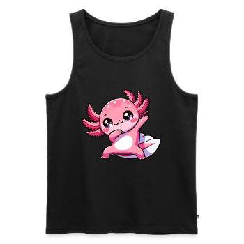 Dabbing Axolotl Dab Salamander - Männer Premium Bio Tank Top - Schwarz - Vorne - AI Model Male 178 light (178cm)