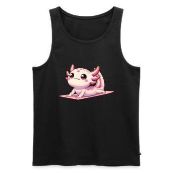 Yoga Pose Axolotl Meditating Wellness - Men's Premium Organic Tank Top - black - Front - AI Model Male 178 light (178cm)