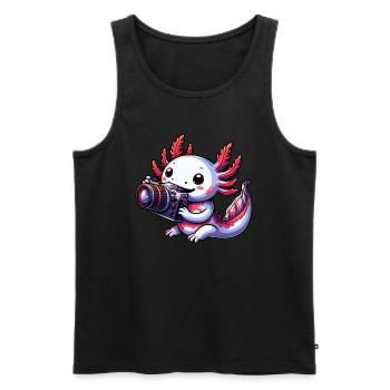 Fotograf Axolotl Foto Kamera Fotografie - Männer Premium Bio Tank Top - Schwarz - Vorne - Michal (187cm)