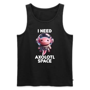 Astronaute Axolotl Space Space Amphibian - Débardeur bio Premium Homme - noir - Devant - AI Model Male 178 light (178cm)