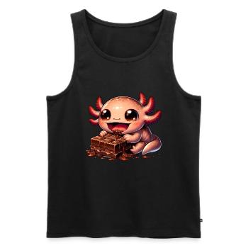 Axolotl Chocolate Chocolate Cake Sweet - Men's Premium Organic Tank Top - black - Front - AI Model Male 178 light (178cm)