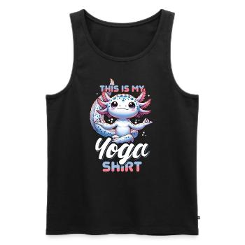 Yoga Pose Axolotl Meditating Wellness - Men's Premium Organic Tank Top - black - Front - AI Model Male 178 light (178cm)
