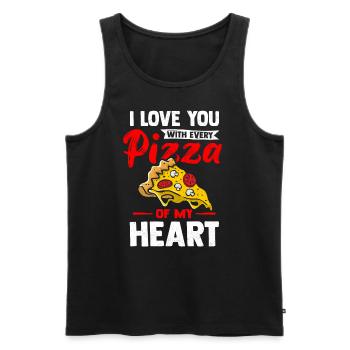 Saint-Valentin Funny Pizza Love Pizza Slice - Débardeur bio Premium Homme - noir - Devant - Michal (187cm)