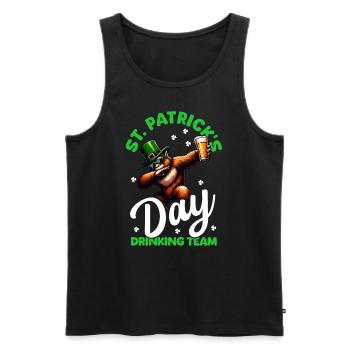 St Patrick's Day Beer Drinkers Funny Irish Pub - Men's Premium Organic Tank Top - black - Front - AI Model Male 178 light (178cm)