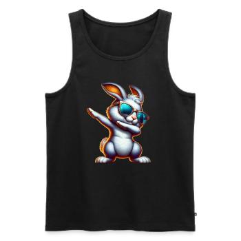 Osterhase Dabbing Ostern Hase - Männer Premium Bio Tank Top - Schwarz - Vorne - Michal (187cm)