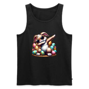 Easter Bunny Dabbing Easter Eggs Easter Bunny - Men's Premium Organic Tank Top - black - Front - Michal (187cm)