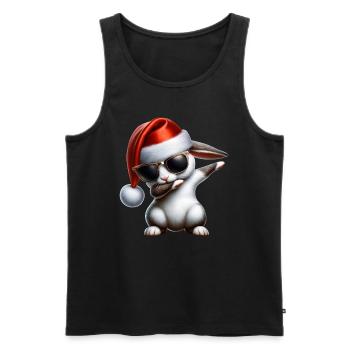 Easter Bunny Dabbing Christmas Bunny Dab Dancing - Men's Premium Organic Tank Top - black - Front - Michal (187cm)