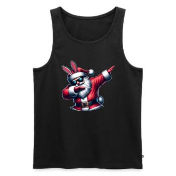 Dabbing Weihnachtsmann Hasenohren Weihnachten - Männer Premium Bio Tank Top - Schwarz - Vorne - AI Model Male 178 light (178cm)