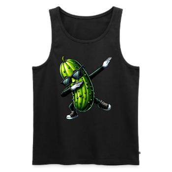 Gurke Saure Gurken Dabbing Lustig - Männer Premium Bio Tank Top - Schwarz - Vorne - AI Model Male 178 light (178cm)