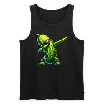Saure Gurke Dabbing Pickle Lustig - Männer Premium Bio Tank Top - Schwarz - Vorne - AI Model Male 178 light (178cm)