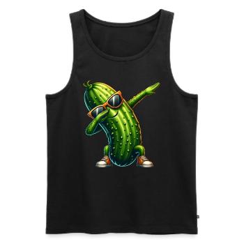 Saure Gurke Dabbing Salatgurke - Männer Premium Bio Tank Top - Schwarz - Vorne - AI Model Male 178 light (178cm)