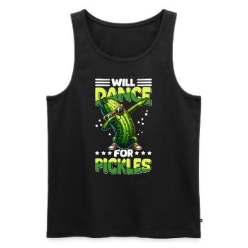 Lustige Gurke Salatgurke Dabbing - Männer Premium Bio Tank Top - Schwarz - Vorne - Michal (187cm)