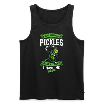 Sour Cucumber Pickles Funny - Men's Premium Organic Tank Top - black - Front - AI Model Male 178 light (178cm)