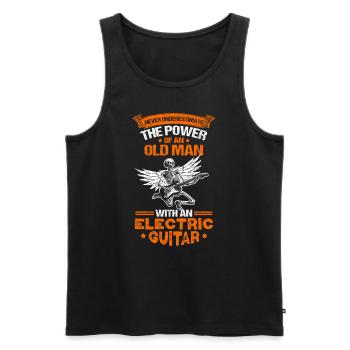 Rock and Roll Alter Gitarrist E-Gitarre - Männer Premium Bio Tank Top - Schwarz - Vorne - Michal (187cm)
