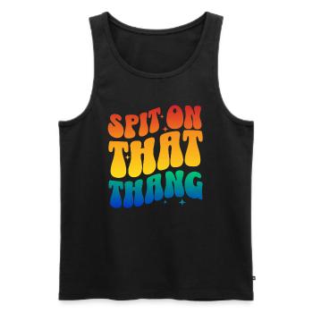 Spit on that Thang Retro Viral Meme - Men's Premium Organic Tank Top - black - Front - AI Model Male 178 light (178cm)