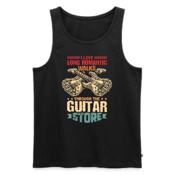 Guitar Guitarist Retro Guitar Shop - Men's Premium Organic Tank Top - black - Front - Michal (187cm)