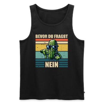 concombre aigre avant de demander non - Débardeur bio Premium Homme - noir - Devant - Michal (187cm)