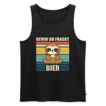 Beer Drinking Beer Drinker Sloth - Men's Premium Organic Tank Top - black - Front - AI Model Male 178 light (178cm)